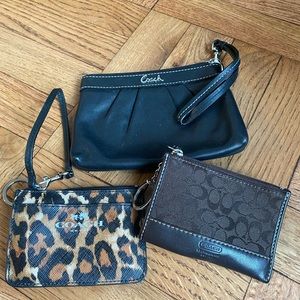 Two card holders and one wristlet